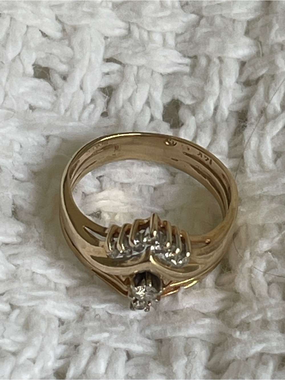 14k Multi-Band Wedding Set - approx size 5 - Picture 8 of 10